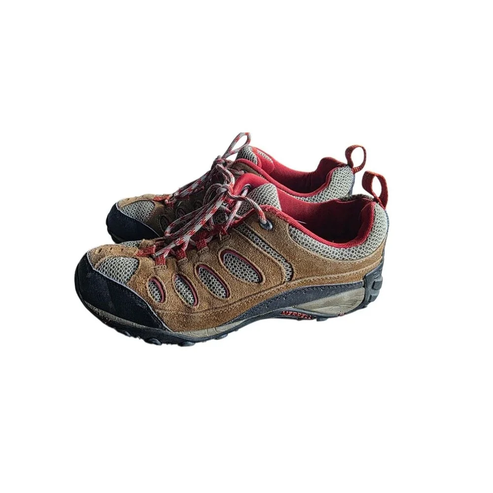 Merrell Kangaroo/Ochre Hiking Trail Shoes Men's US 8.5 Brown Red Suede Vibram